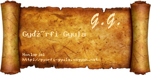 Győrfi Gyula névjegykártya