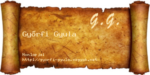 Győrfi Gyula névjegykártya